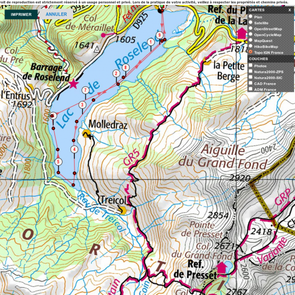 parcours race 10 km Roselend