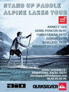 affiche stand up paddle alpine lakes tour